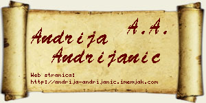 Andrija Andrijanić vizit kartica